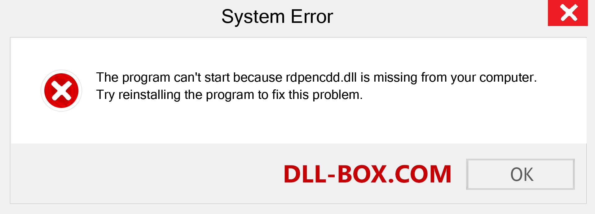  rdpencdd.dll file is missing?. Download for Windows 7, 8, 10 - Fix  rdpencdd dll Missing Error on Windows, photos, images